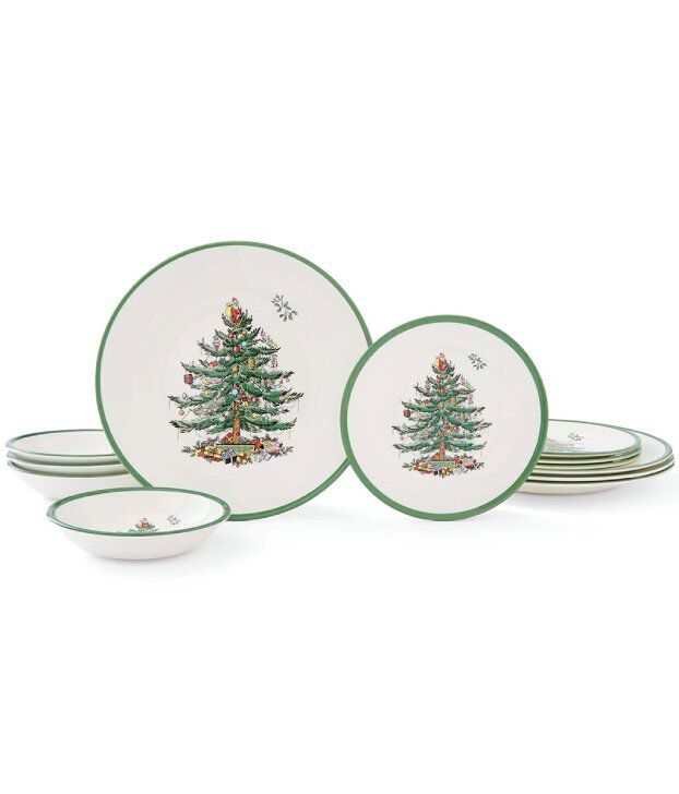 Christmas Tree 12 Piece Dinner Set